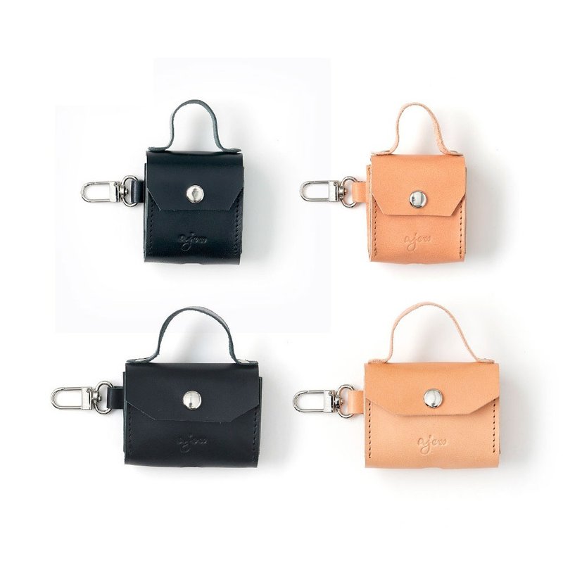 AirPods / AirPods Pro 真皮保护套 - 零钱包 - 人造皮革 黑色