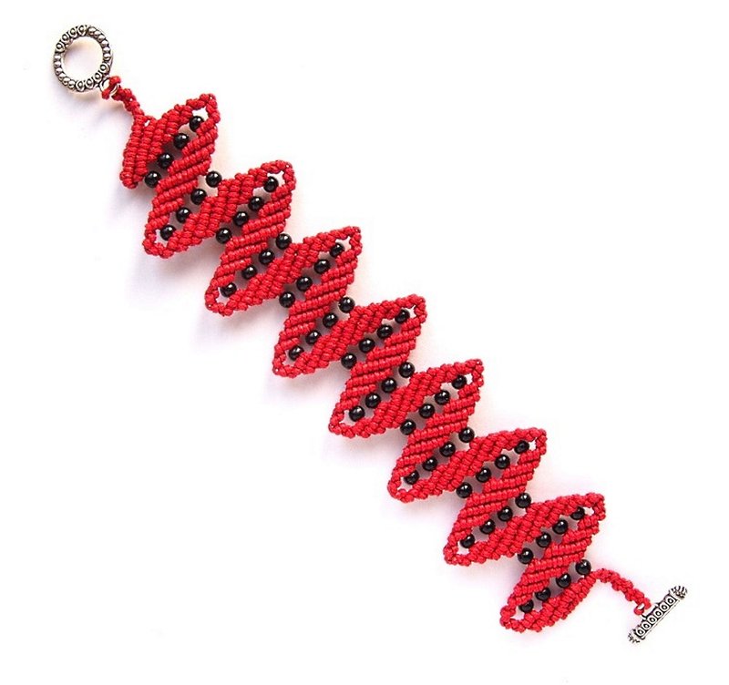 蕾丝图案手链卡门，初学者花边教程，简单的花边PDF - 手工艺教程/工具书 - 其他材质 