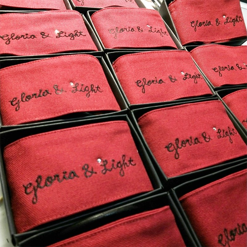 \\ 婚礼小物 // 专属 定制 杯套 礼盒  (六色选) - 随行杯提袋/水壶袋 - 棉．麻 多色