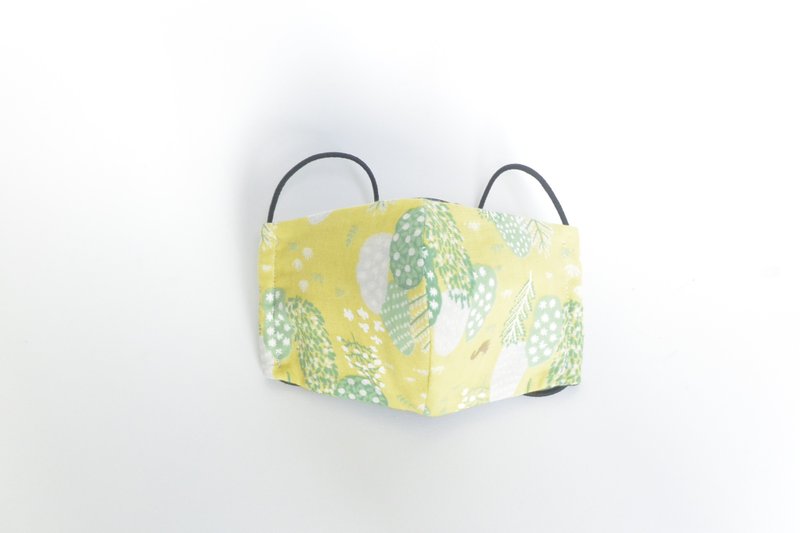 手作立体口罩 - 森林 - 口罩 - 棉．麻 黄色