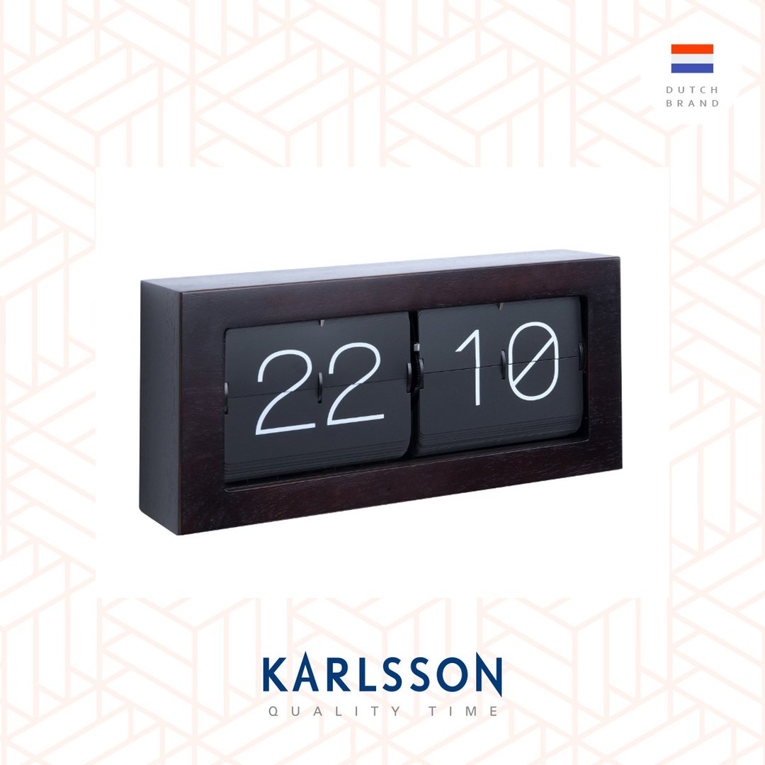荷兰Karlsson Flip clock Boxed XL金属哑黑翻页钟(挂墙/放桌两用 - 时钟/闹钟 - 其他金属 黑色