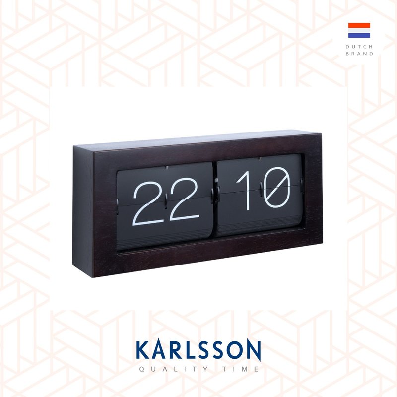 荷兰Karlsson Flip clock Boxed XL金属哑黑翻页钟(挂墙/放桌两用 - 时钟/闹钟 - 其他金属 黑色