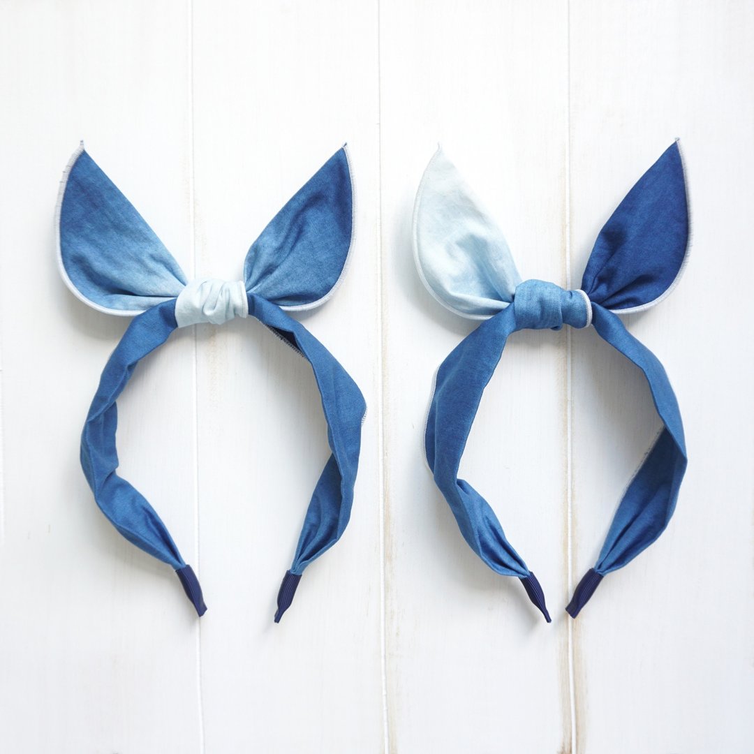 S.A x 韩式兔耳朵发箍 Ocean海洋 - 发带/发箍 - 棉 蓝色