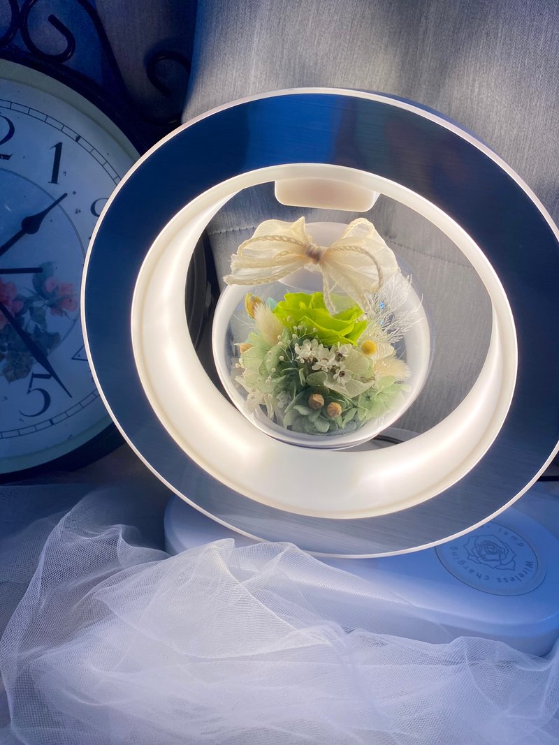 日本永生花/绿野仙踪/ 悬浮花灯 x 蓝牙音响 x 无线充电 情人节礼 - 灯具/灯饰 - 植物．花 绿色