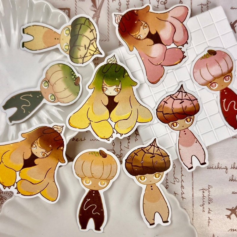 抹茶巧克力系列贴纸 - 贴纸 - 防水材质 