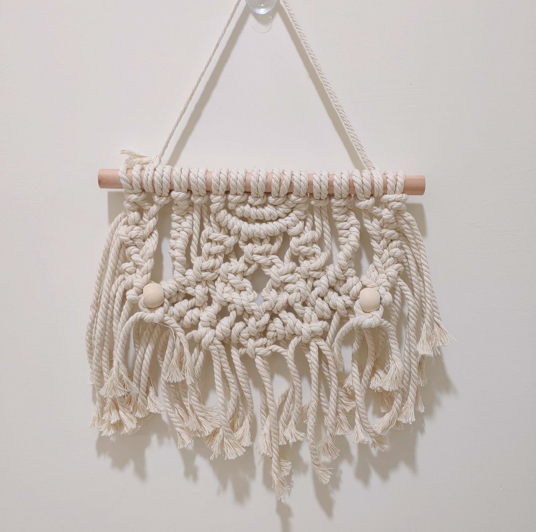 【纯白隽永】macrame 编织/挂饰/墙饰/吊饰/结婚/情人节/毕业/礼物 - 墙贴/壁贴 - 棉 