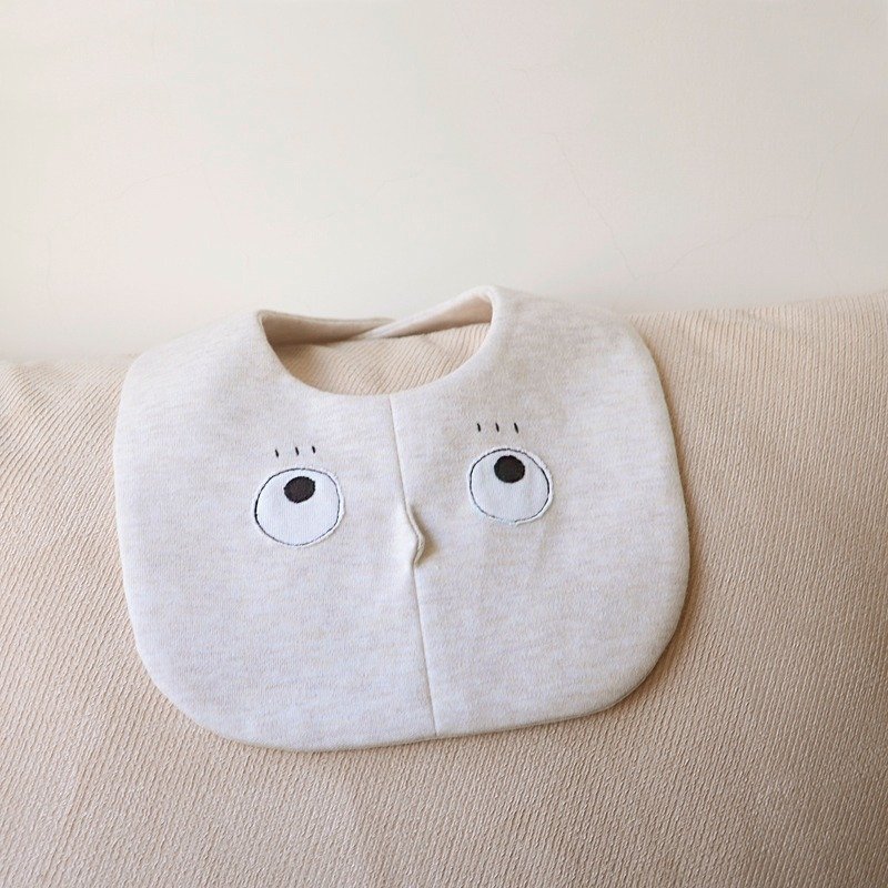 隐形好朋友A 有机棉围兜口水巾 - 围嘴/口水巾 - 棉．麻 白色