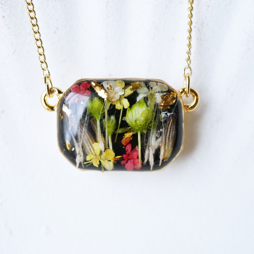 autumn promenade jewelry - 项链 - 植物．花 黑色
