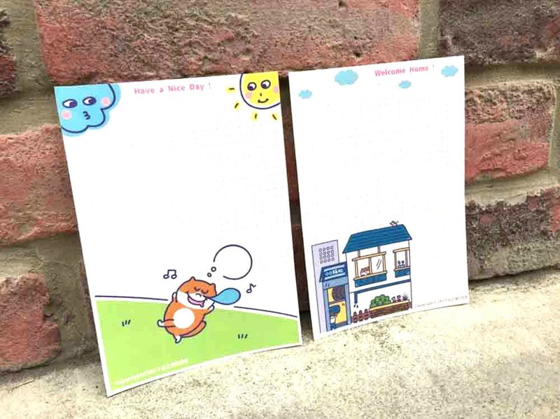 二合一 猫の明信片贴纸 2入 ( MEMO ) Postcard stickers - 贴纸 - 纸 黄色