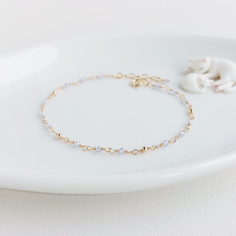 坦桑石 + 小金球 x 14KGF手链 • 点点星河系列 - 手链/手环 - 半宝石 紫色