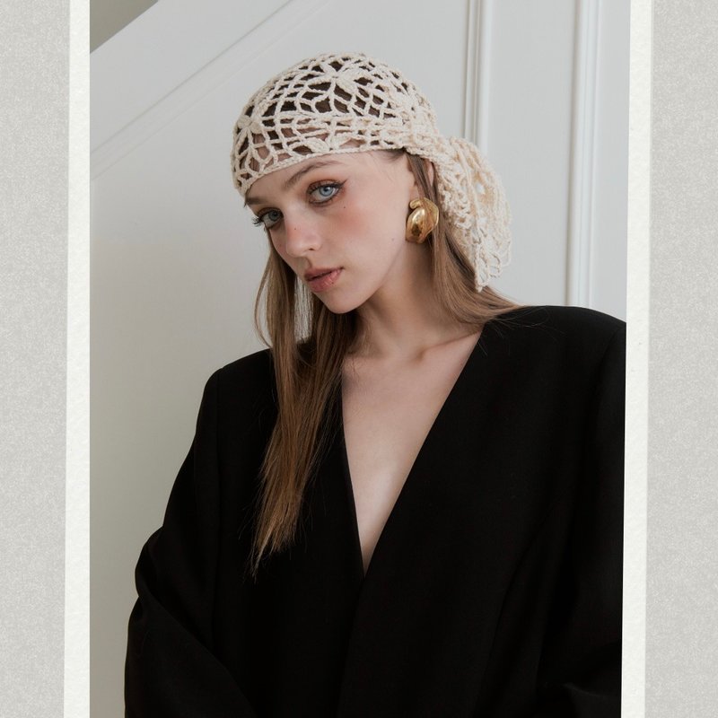 White Lilac 钩针编织头巾 头饰 发带 颈巾 腰带 - 丝巾 - 棉．麻 