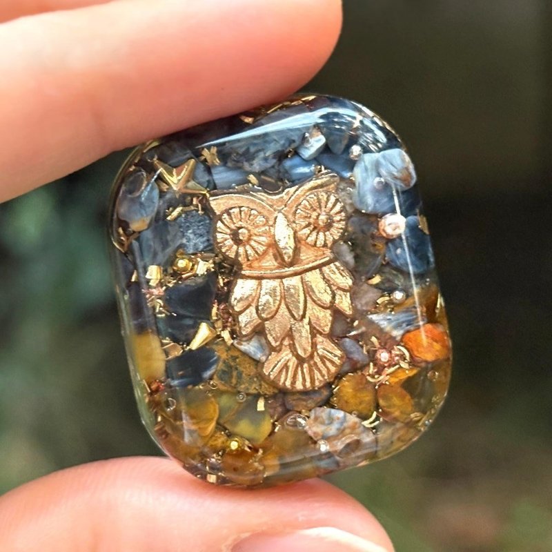 猫头鹰彼得石方形奥刚随身盘 | 附绒袋 - 其他 - 水晶 金色