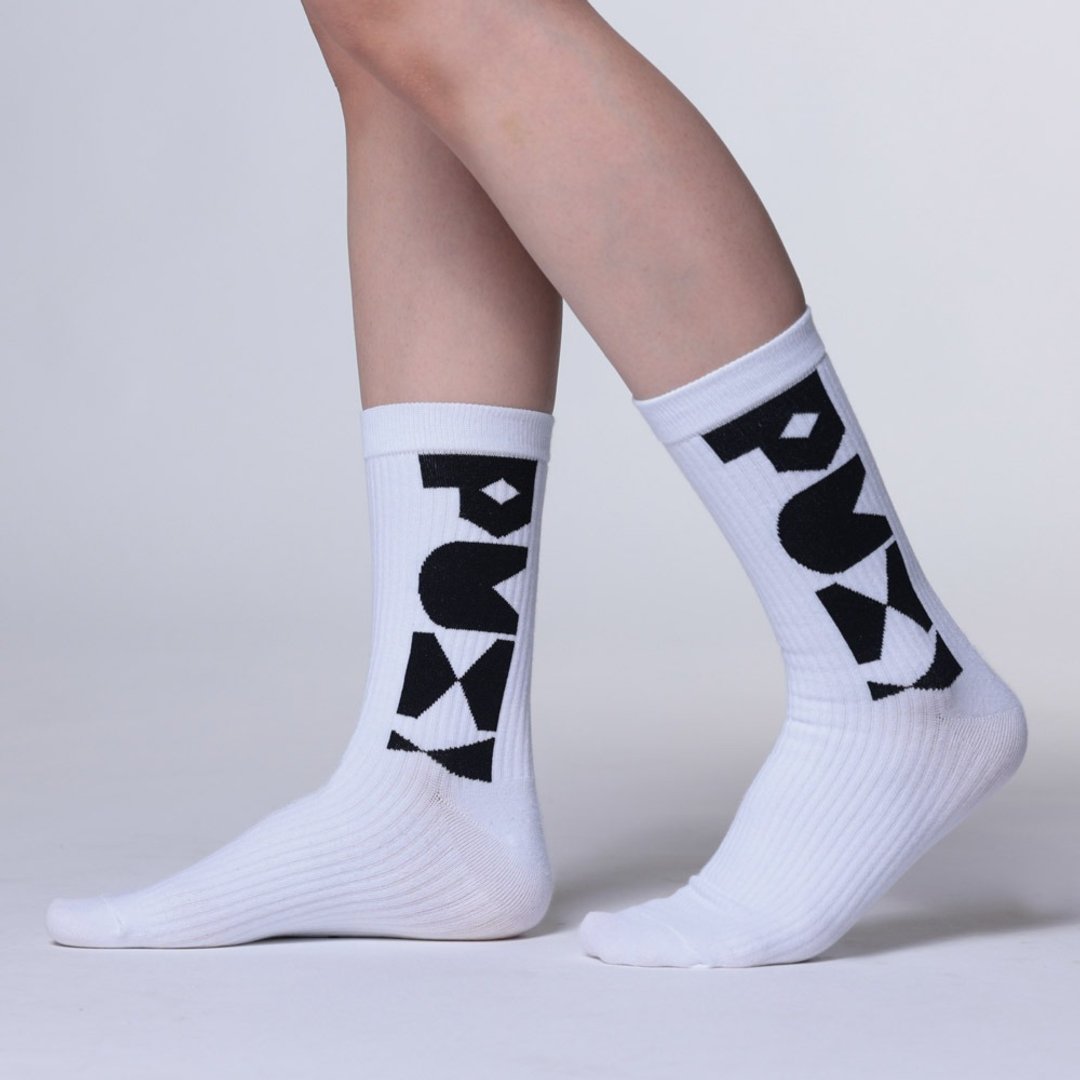 【图腾系列】PUX!运动款中长袜 - 袜子 - 棉 白色