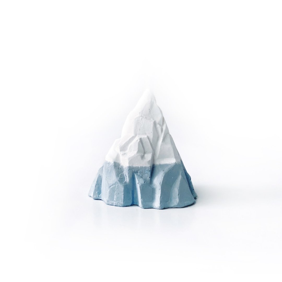 莫兰迪蓝系列 |  富士山 水泥扩香石 戒指架 室内摆饰 - 摆饰 - 水泥 蓝色