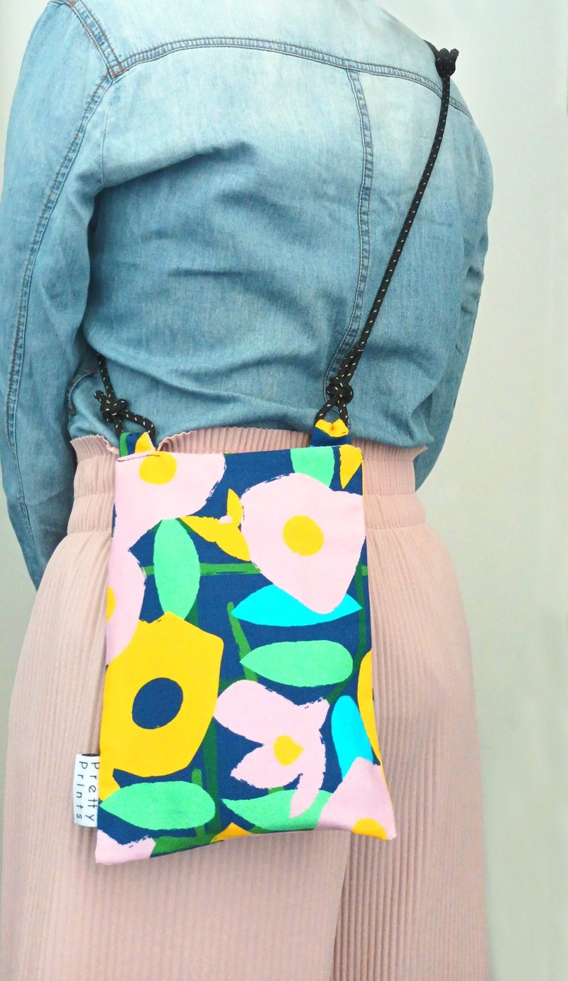 小斜肩袋/牵牛花/圆圆点 - 侧背包/斜挎包 - 棉．麻 