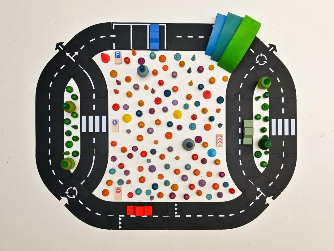 Waytoplay - 道路搭建益智游戏 - 高速公路汽车特别版 - 桌游/玩具 - 橡胶 