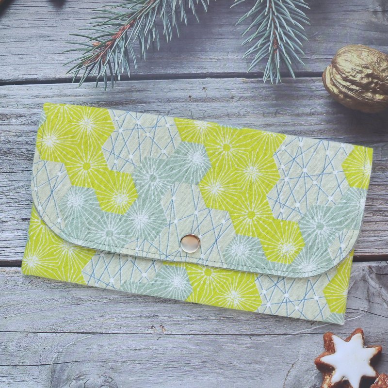 【夏雪/黄】万用收纳袋 红包袋 存折袋 口罩收纳袋 日本进口布 - 口罩 - 棉．麻 黄色