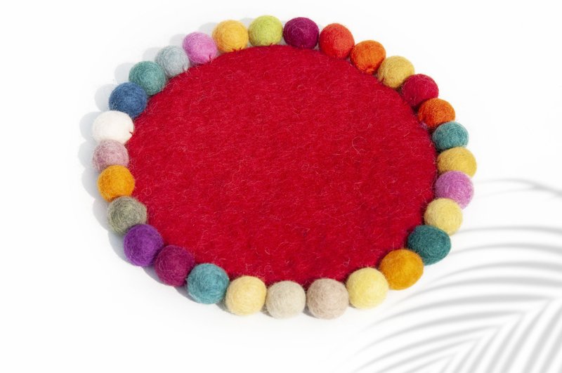 露营道具 野餐垫 羊毛毡 彩虹 隔热垫 羊毛毡锅垫-番茄草莓水果茶 - 餐垫/桌巾 - 羊毛 多色