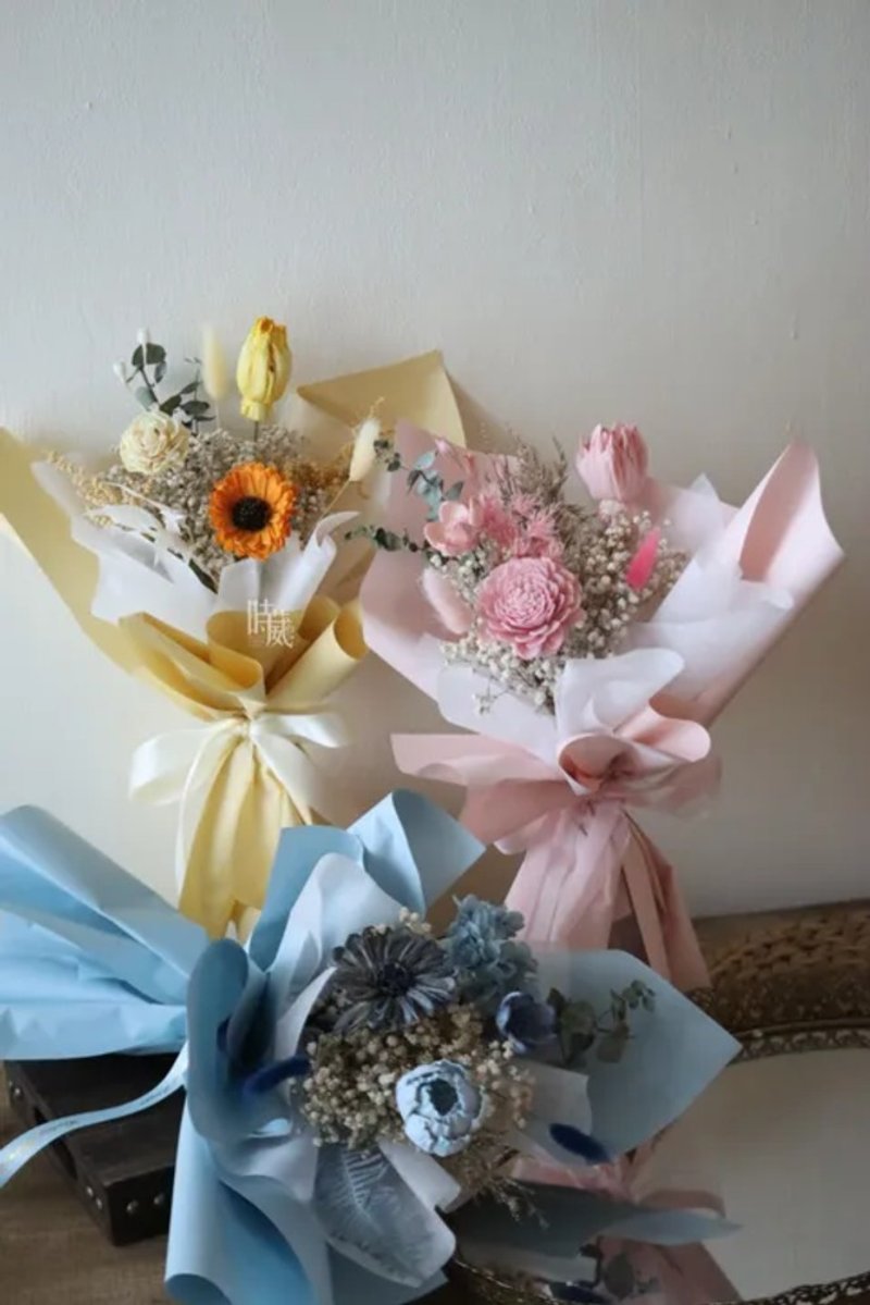 那年盛夏 多色 非洲菊 太阳花 毕业  不凋花花束 - 干燥花/捧花 - 植物．花 多色