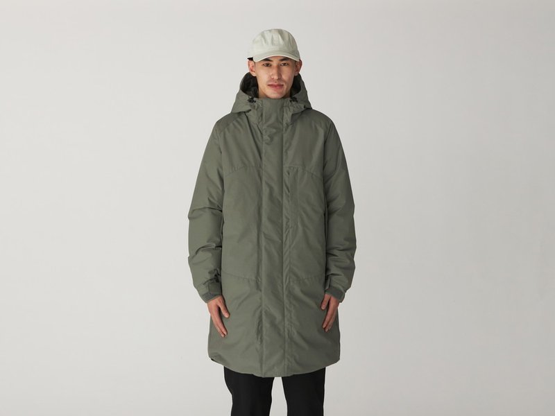 FR 2L 难燃羽绒连帽大衣 米灰色 - 男装外套 - 聚酯纤维 卡其色