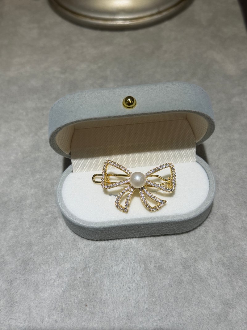 PJ日本真珠蝴蝶结发夹交换礼物 - 发饰 - 珍珠 