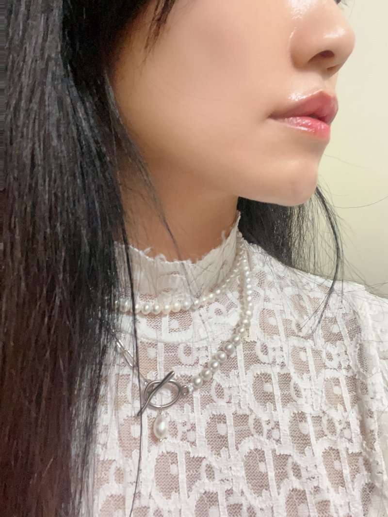 Meppy珍珠简约个性链 - 项链 - 珍珠 白色