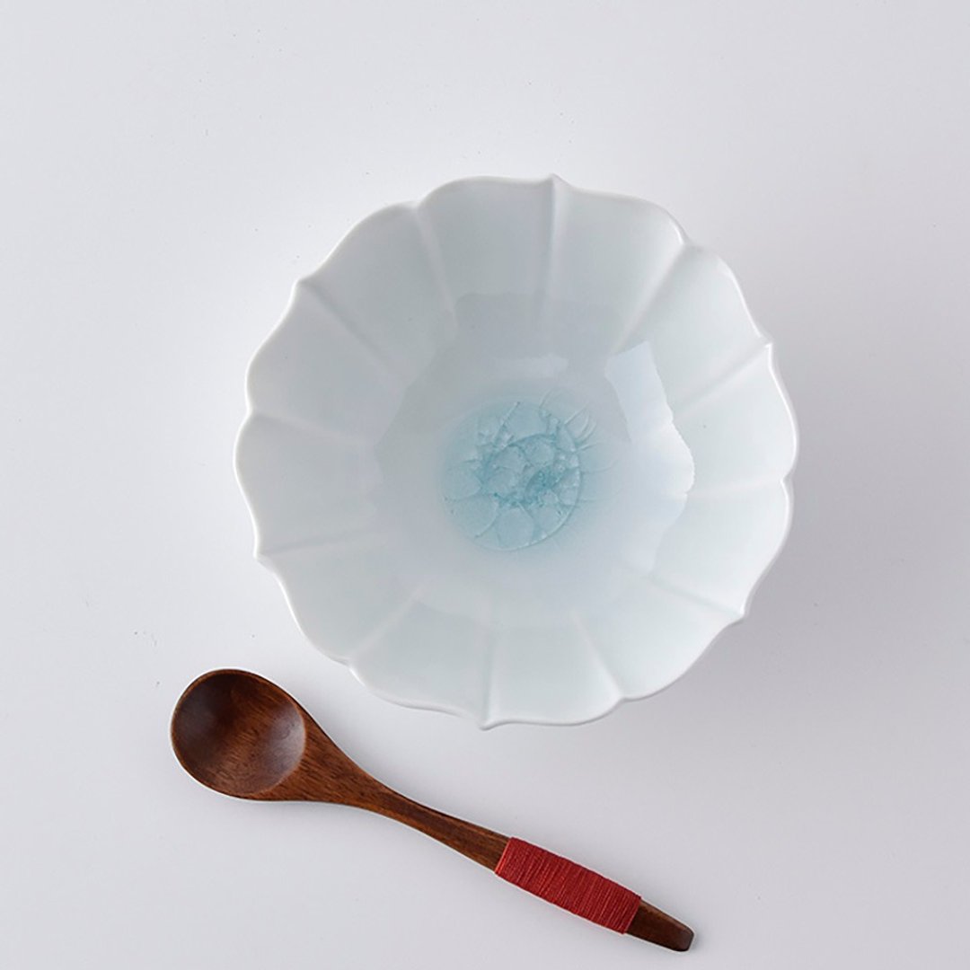 结晶花纹钵 水蓝 /洸琳窑 - 碗 - 瓷 