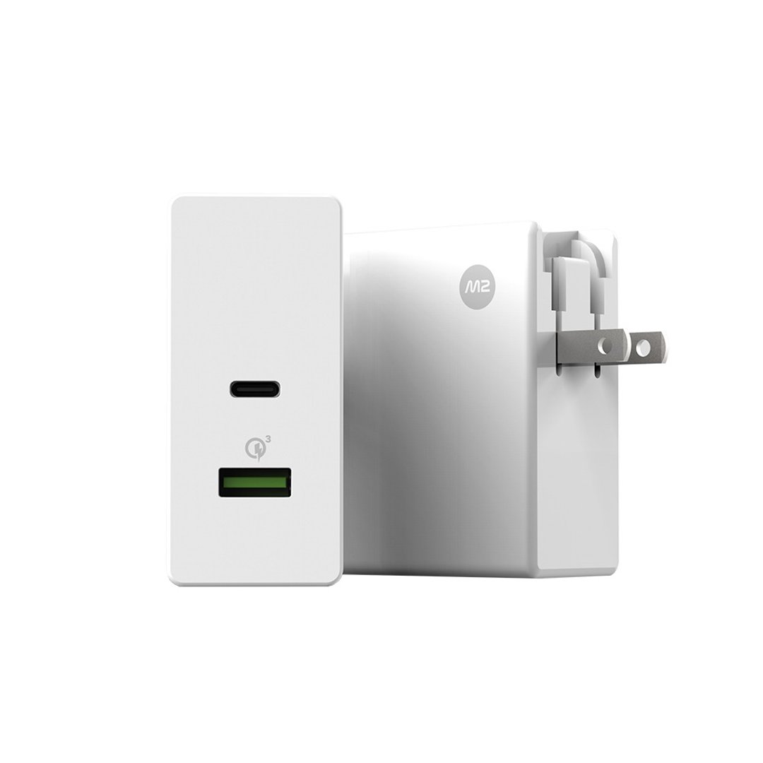 M2 SQUARE 60W 双孔 PD+QC Type C 快充充电器 (支持MacBook Pro) - 手机充电及周边 - 塑料 白色