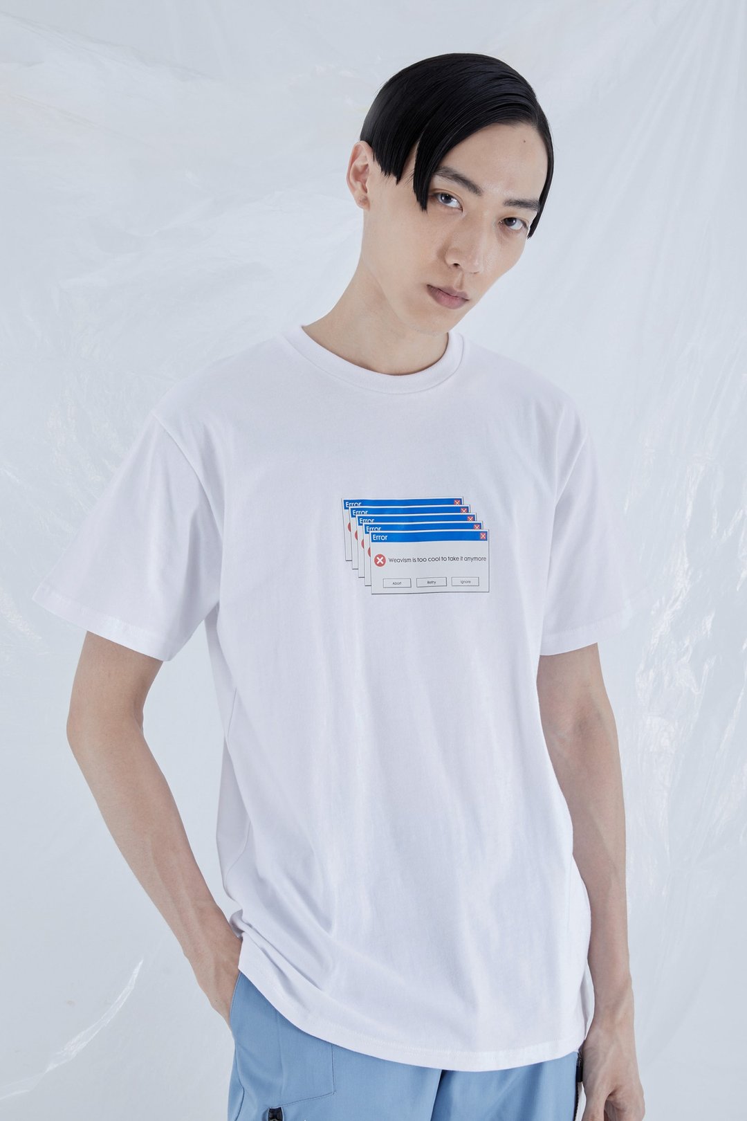 ERROR Tee - 白 - 中性连帽卫衣/T 恤 - 棉 白色