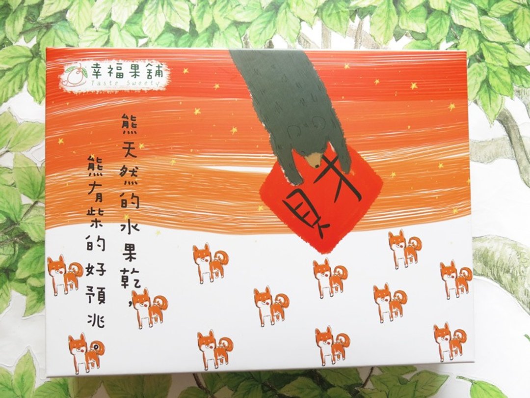 幸福果铺-熊有柴(财)水果干新年礼盒(6格18入) - 水果干 - 新鲜食材 红色