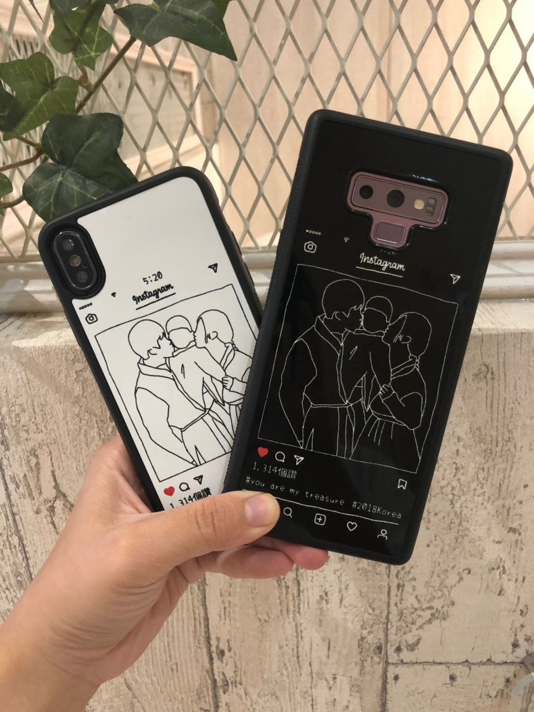 亲爱的 谢谢有你在 【I G线条】  似颜绘 手绘礼物 定制化手机壳 - 手机壳/手机套 - 其他材质 紫色