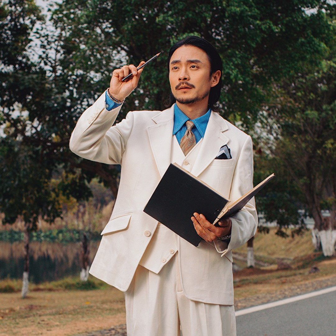 SOARIN复古天丝那不勒斯西装外套(2522XZ107) - 男装西装外套 - 棉 白色
