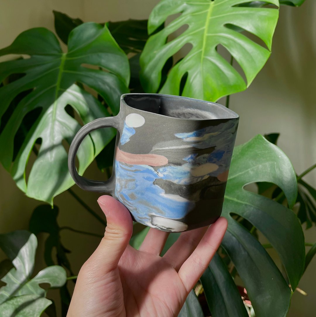 六角黑潮咖啡杯 - 咖啡杯/马克杯 - 瓷 
