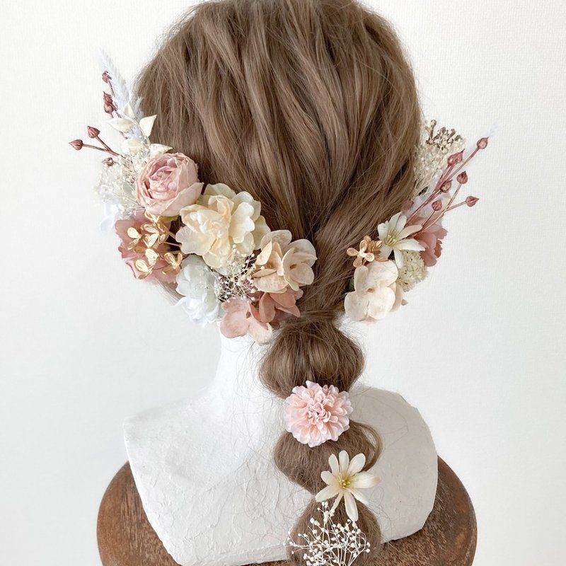 永不凋谢的花朵发饰 - 发饰 - 其他材质 粉红色