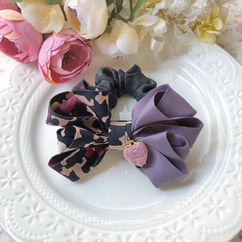 质感拼色发圈大肠圈-酱紫色 - 发饰 - 其他材质 紫色