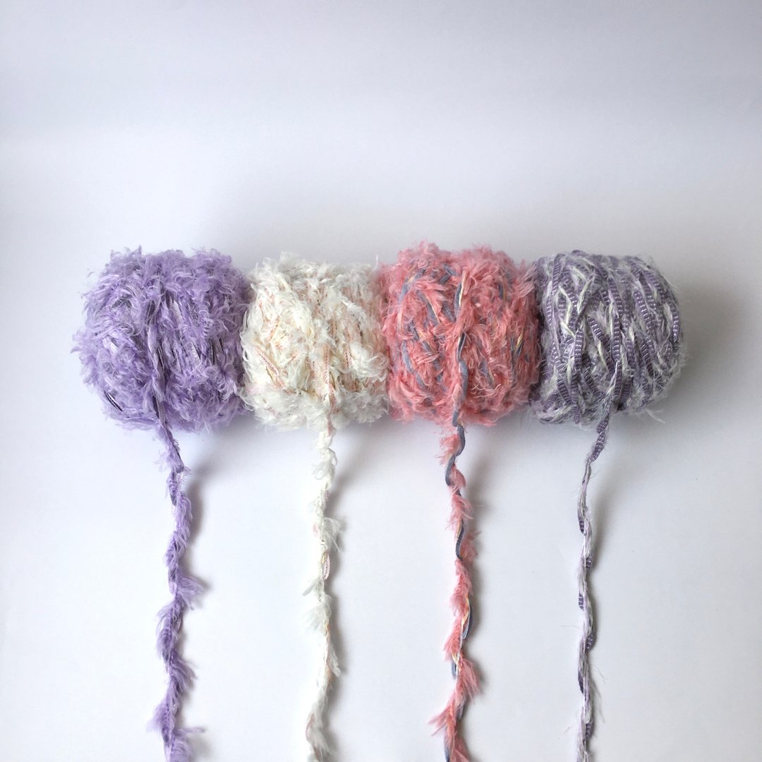 【粒线桔】三股混合纱线-甜点梦境 | 四卷一组260公克/4pcs(260g) - 编织/刺绣/羊毛毡/裁缝 - 其他人造纤维 紫色