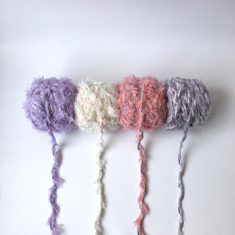 【粒线桔】三股混合纱线-甜点梦境 | 四卷一组260公克/4pcs(260g) - 编织/刺绣/羊毛毡/裁缝 - 其他人造纤维 紫色