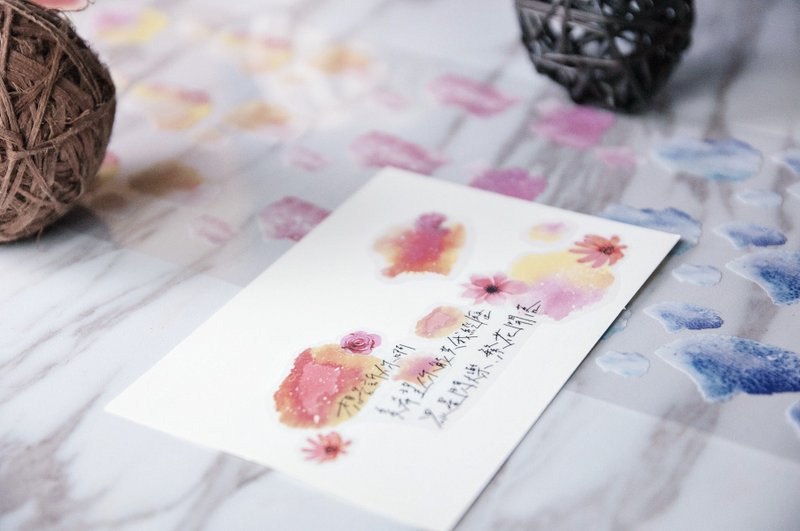 【温柔心事】和纸/亮面PET 7M 联名合作 By 游知牧 - 纸胶带 - 纸 透明