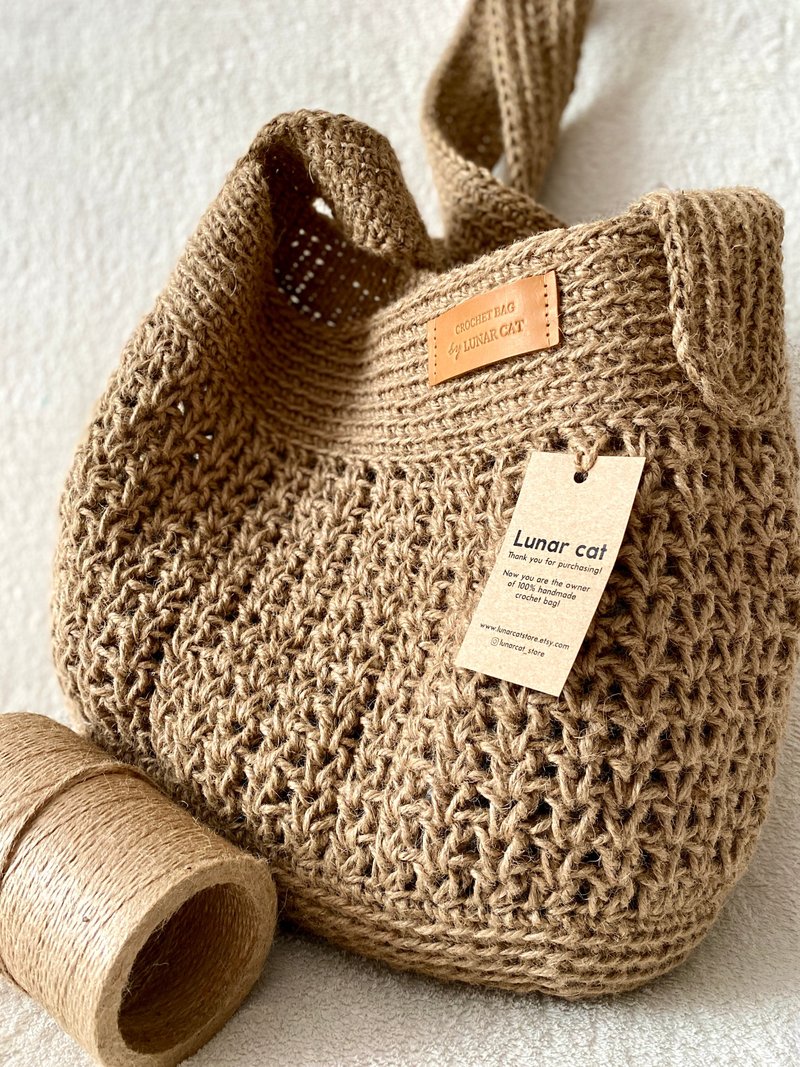 PDF PATTERN Crochet Jute Bag, California Jute Bag Pattern - 手工艺教程/工具书 - 其他材质 