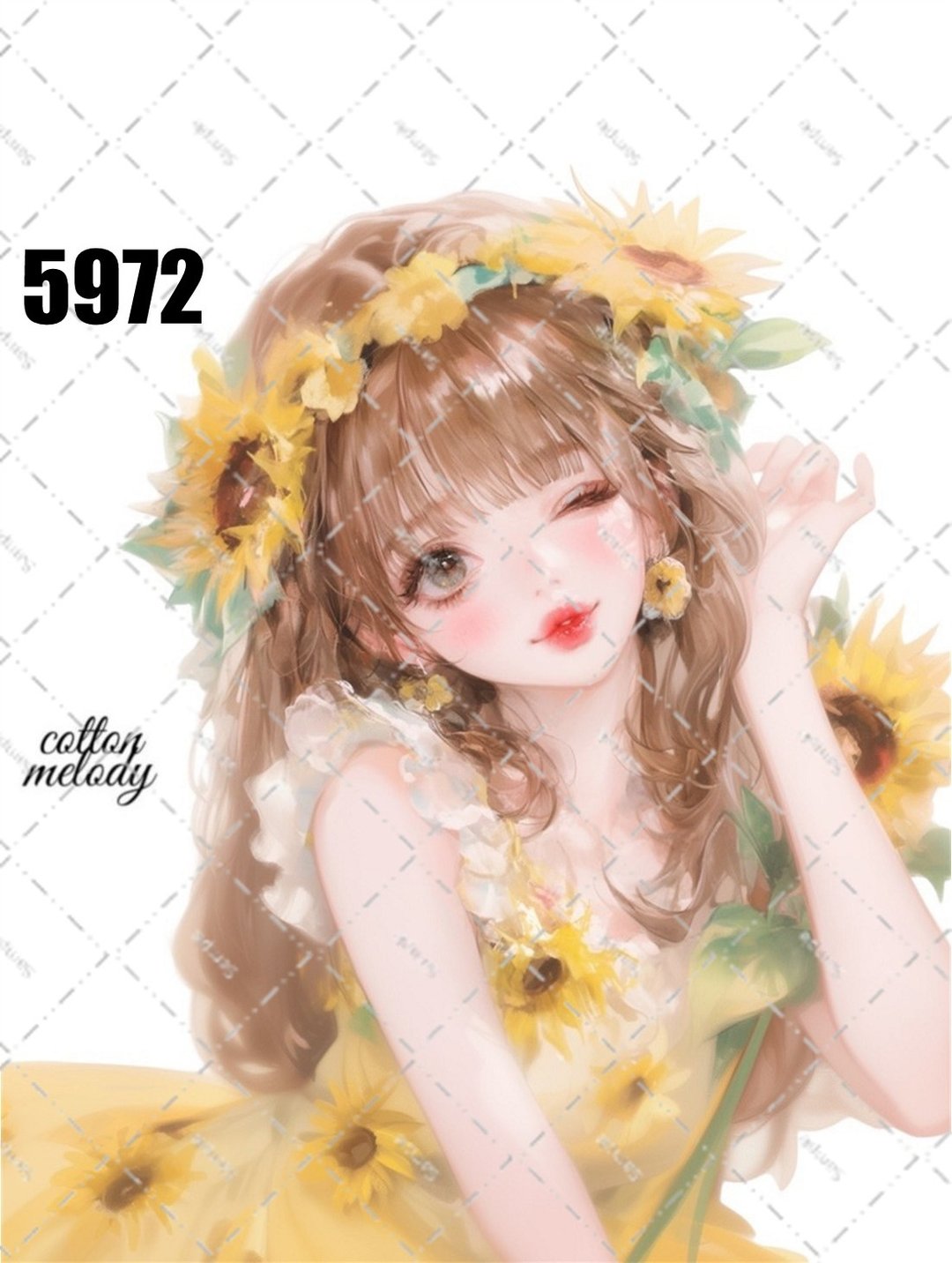 original sticker no.5972 人物贴纸 原创贴纸 人物贴纸 女孩贴纸 原创人物贴纸 - 贴纸 - 纸 