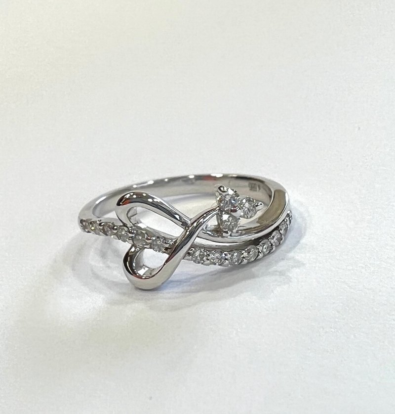 天然钻石戒指 南非钻石 14K K585 - 戒指 - 钻石 