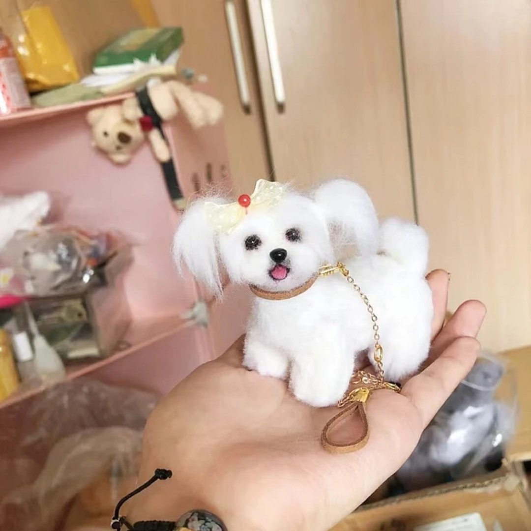 定制 逼真犬 毛孩 宠物 羊毛毡 娃娃 似颜绘 纪念 狗狗 礼物 g4 - 玩具 - 羊毛 多色