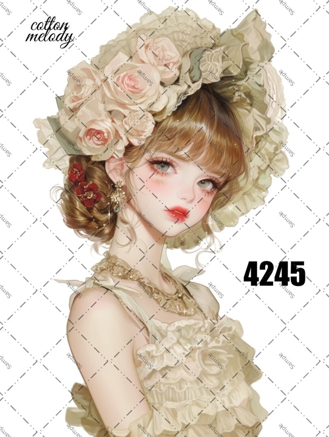 original sticker no.4245 人物贴纸 原创贴纸 原创人物贴纸 装饰贴纸 cotton melody - 贴纸 - 纸 