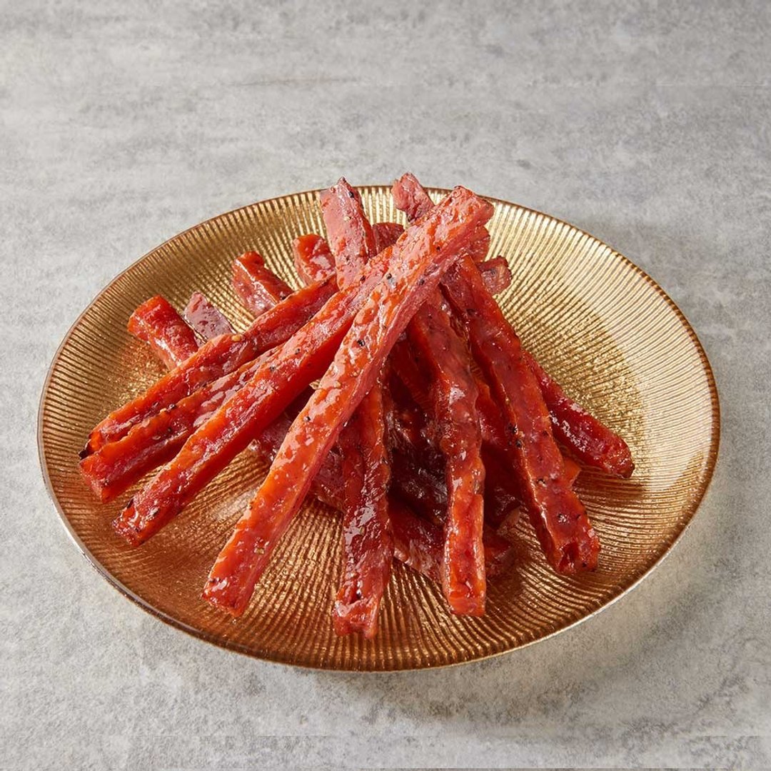 【滋美珍肉干店】特厚黑胡椒黄金肉条(软嫩)150g - 肉干/肉松 - 其他材质 红色