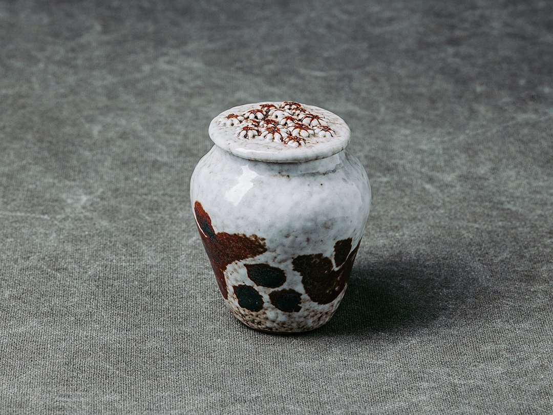【宝来陶】印纹花漾手捏茶入 - 茶具/茶杯 - 陶 