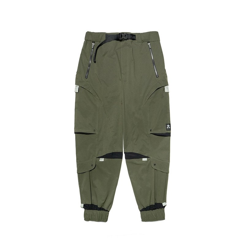 虫形剪接束口裤-橄榄绿 - 中性裤装 - 尼龙 