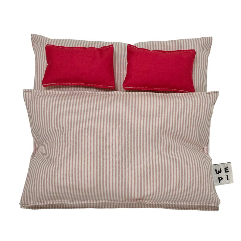 红点娃娃寝具(2个枕头)/手工制作迷你礼物微型靠垫玩 - 玩偶/公仔 - 其他材质 红色