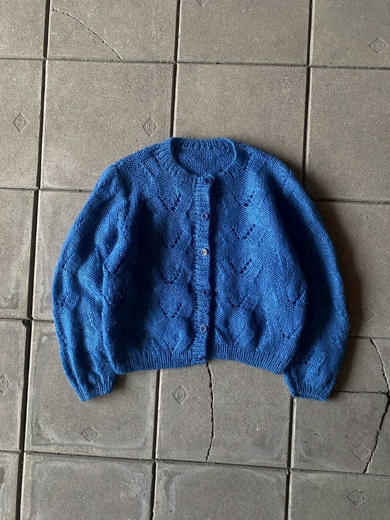 --两光师选物--蓝色编织短版毛衣外套 - 男装外套 - 其他材质 蓝色
