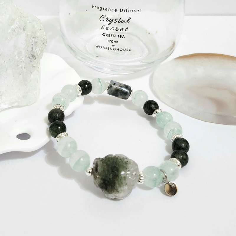 绿幽灵龙龟设计手链/助事业运、激发信念之水晶 - 手链/手环 - 水晶 绿色