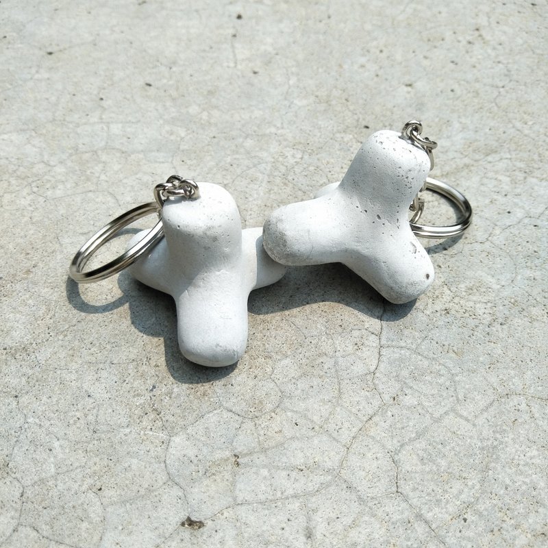 消波块钥匙圈 - 钥匙链/钥匙包 - 水泥 灰色